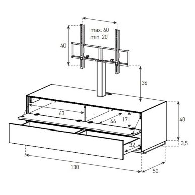 Стойка для ТВ Sonorous EX11-FD-BLK-BLK-2-A